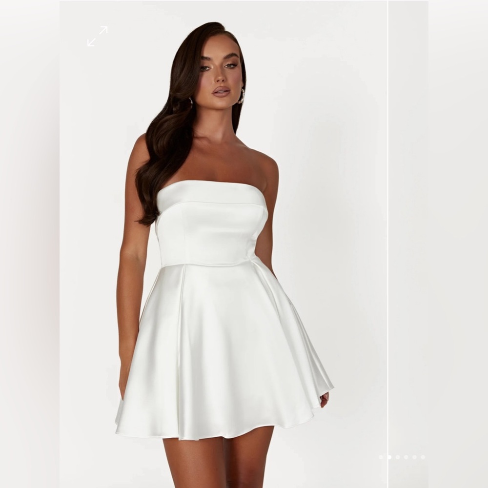 Meshki White Strapless Mini Dress